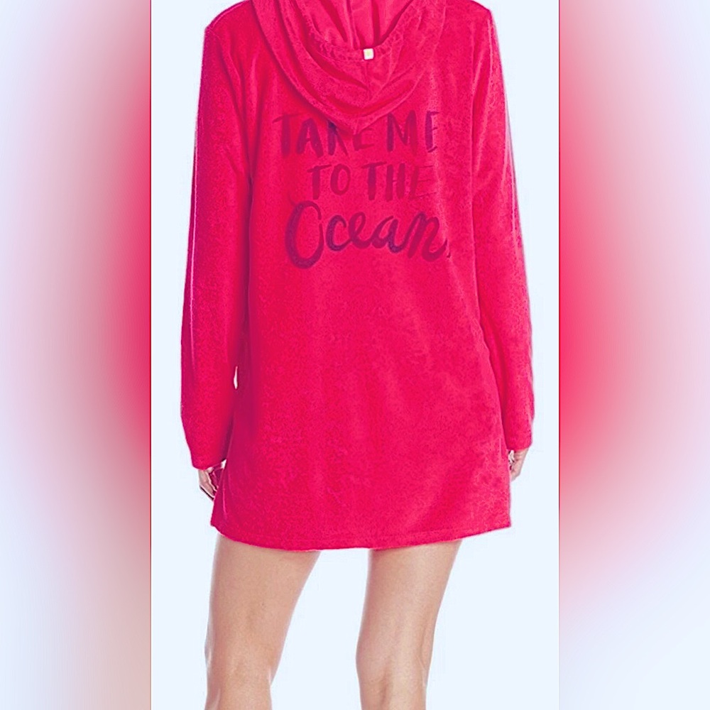 Life Is Good-Take Me To The Ocean CoverUp Hoodie M NWT LS Terry Bathing Suit